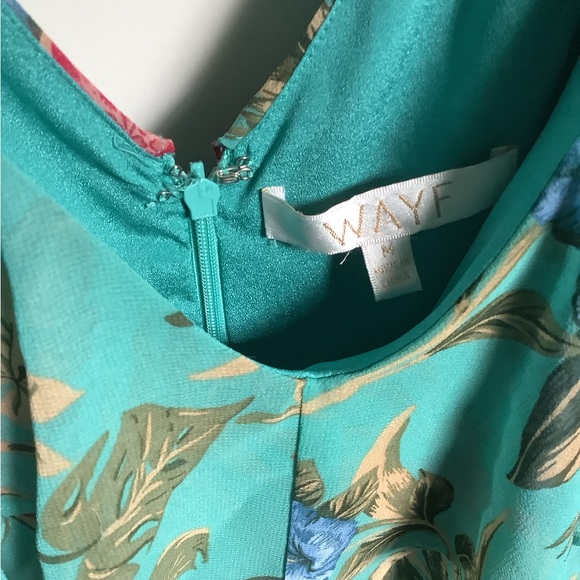 Floral deep V neck above knee length dress - Picture 3 of 6